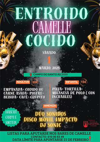 Fechas, información, programa, cartel, imágenes, mapa y ubicación de Entroido de Camelle  en  Camariñas
