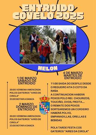 Fechas, información, programa, cartel, imágenes, mapa y ubicación de Entroido de Covelo  en  Melón