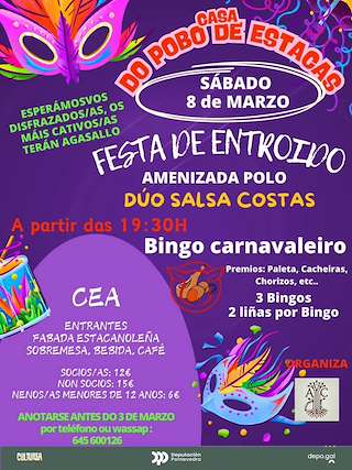 Fechas, información, programa, cartel, imágenes, mapa y ubicación de Entroido de Estacas  en  Fornelos de Montes