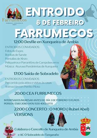 Fechas, información, programa, cartel, imágenes, mapa y ubicación de Entroido de Farrumecos de Sobradelo  en  Xunqueira de Ambía