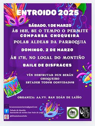 Fechas, información, programa, cartel, imágenes, mapa y ubicación de Entroido de Laíño  en  Dodro
