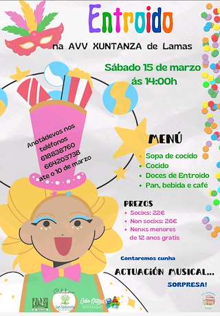 Fechas, información, programa, cartel, imágenes, mapa y ubicación de Entroido de Lamas   en  San Sadurniño