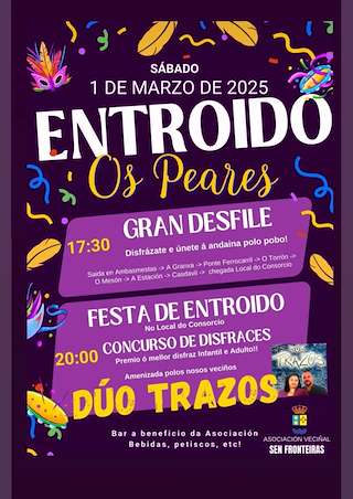 Fechas, información, programa, cartel, imágenes, mapa y ubicación de Entroido de Os Peares  en  A Peroxa