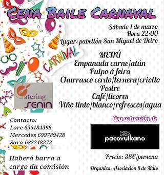 Fechas, información, programa, cartel, imágenes, mapa y ubicación de Entroido de San Miguel de Deiro  en  Vilanova de Arousa