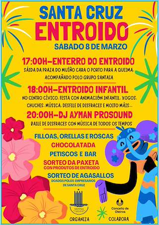 Fechas, información, programa, cartel, imágenes, mapa y ubicación de Entroido de Santaia  en  Oleiros