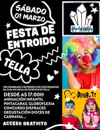 Fechas, información, programa, cartel, imágenes, mapa y ubicación de Entroido de Tella  en  Ponteceso