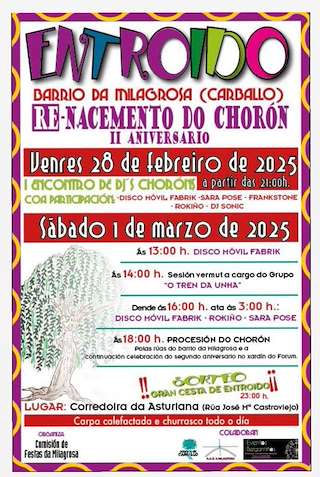 Fechas, información, programa, cartel, imágenes, mapa y ubicación de Entroido do Barrio da Milagrosa  en  Carballo