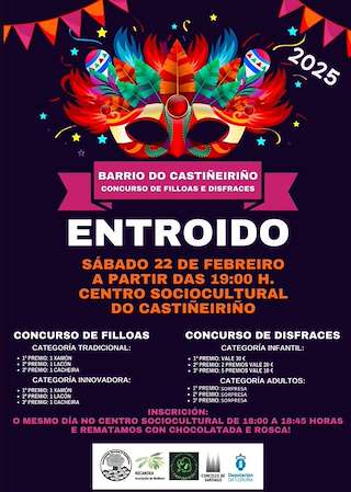 Fechas, información, programa, cartel, imágenes, mapa y ubicación de Entroido do Castiñeiriño   en  Santiago de Compostela