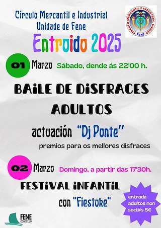 Fechas, información, programa, cartel, imágenes, mapa y ubicación de Entroido do CMIU   en  Fene