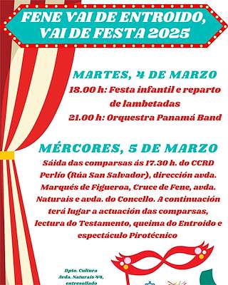 Fechas, información, programa, cartel, imágenes, mapa y ubicación de Entroido  en  Fene