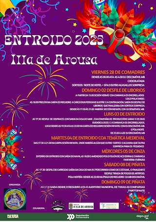 Fechas, información, programa, cartel, imágenes, mapa y ubicación de Entroido  en  Illa de Arousa