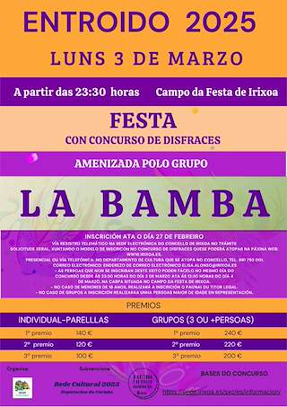 Fechas, información, programa, cartel, imágenes, mapa y ubicación de Entroido  en  Irixoa