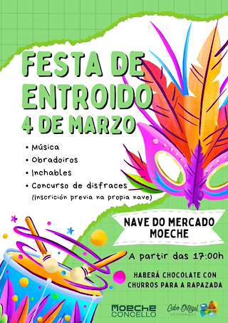 Fechas, información, programa, cartel, imágenes, mapa y ubicación de Entroido  en  Moeche