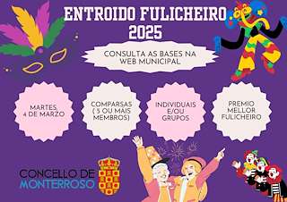 Fechas, información, programa, cartel, imágenes, mapa y ubicación de Entroido  en  Monterroso