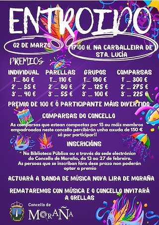 Fechas, información, programa, cartel, imágenes, mapa y ubicación de Entroido  en  Moraña