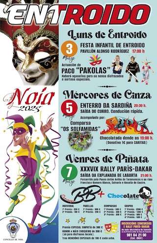 Fechas, información, programa, cartel, imágenes, mapa y ubicación de Entroido  en  Noia