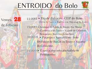 Fechas, información, programa, cartel, imágenes, mapa y ubicación de Entroido   en  O Bolo