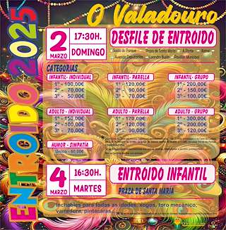 Fechas, información, programa, cartel, imágenes, mapa y ubicación de Entroido  en  O Valadouro