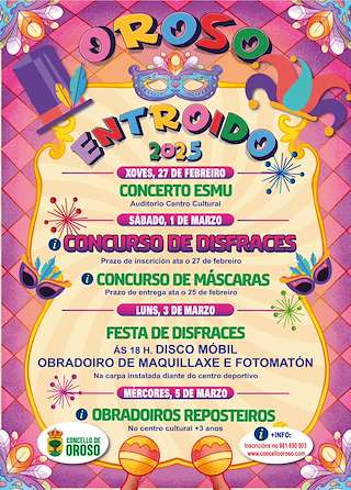Fechas, información, programa, cartel, imágenes, mapa y ubicación de Entroido  en  Oroso