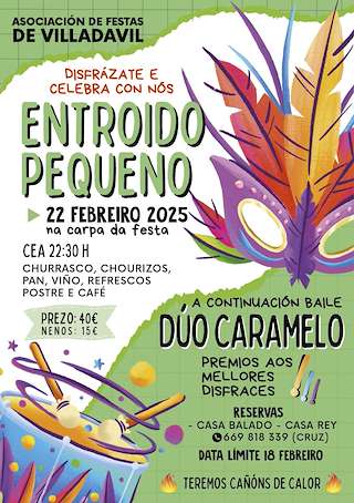 Fechas, información, programa, cartel, imágenes, mapa y ubicación de Entroido Pequeno de Villadavil  en  Arzúa