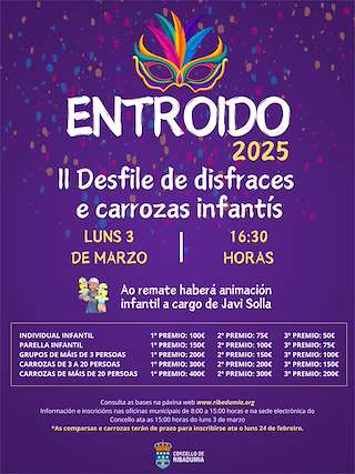 Fechas, información, programa, cartel, imágenes, mapa y ubicación de Entroido   en  Ribadumia