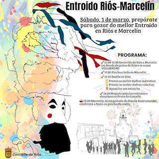 Fechas, información, programa, cartel, imágenes, mapa y ubicación de Entroido  en  Riós