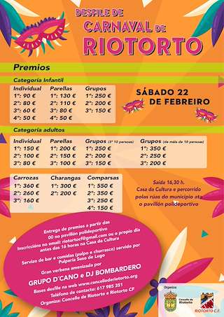 Fechas, información, programa, cartel, imágenes, mapa y ubicación de Entroido  en  Riotorto