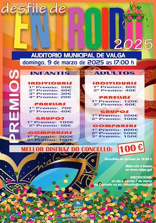 Fechas, información, programa, cartel, imágenes, mapa y ubicación de Entroido  en  Valga