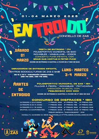 Fechas, información, programa, cartel, imágenes, mapa y ubicación de Entroido  en  Zas