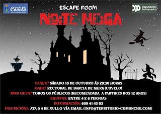 Fechas, información, programa, cartel, imágenes, mapa y ubicación de Escape Room Noite Meiga (2026)  en  Covelo