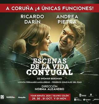 Fechas, información, programa, cartel, imágenes, mapa y ubicación de Escenas de la vida conyugal (2025)  en  A Coruña