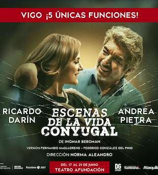 Fechas, información, programa, cartel, imágenes, mapa y ubicación de Escenas de la vida conyugal (2026)  en  Vigo