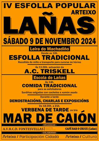 Fechas, información, programa, cartel, imágenes, mapa y ubicación de IV Esfolla Popular de Lañas  en  Arteixo