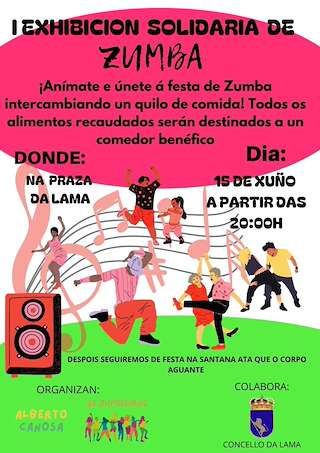 Fechas, información, programa, cartel, imágenes, mapa y ubicación de I Exhibición Solidaria de Zumba  en  A Lama