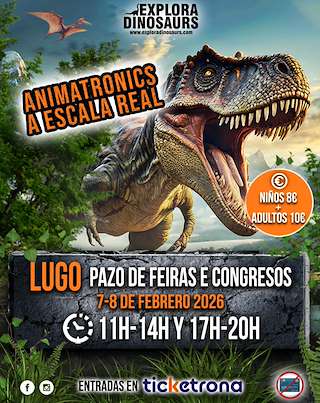 Fechas, información, programa, cartel, imágenes, mapa y ubicación de Explora Dinosaurs (2026)  en  Lugo