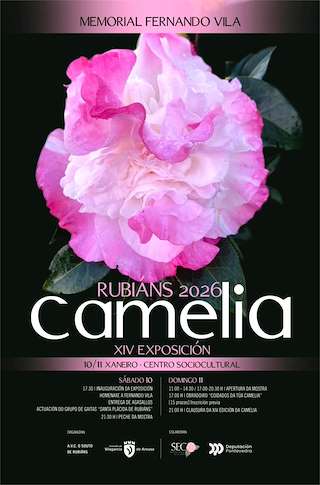 Fechas, información, programa, cartel, imágenes, mapa y ubicación de XIV Exposición da Camelia de Rubiáns (2026) en Vilagarcía de Arousa