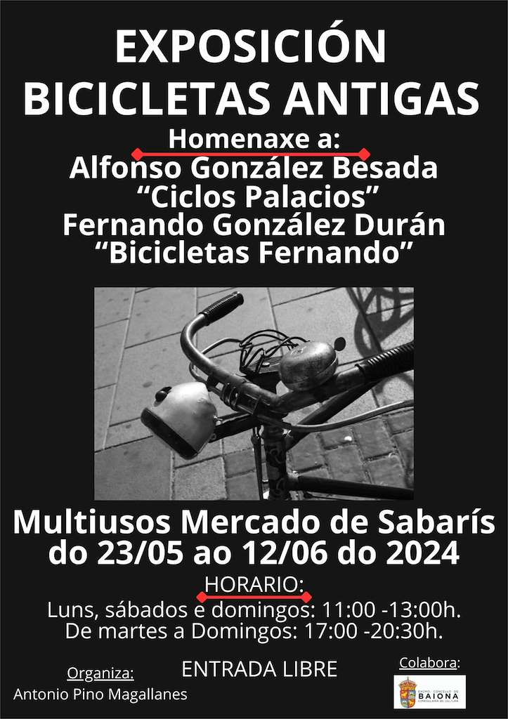 Exposición de Bicicletas Antigas de Sabaris en Baiona