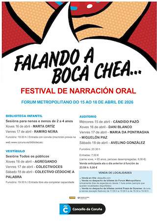 Fechas, información, programa, cartel, imágenes, mapa y ubicación de Falando a Boca Chea (2026) en A Coruña
