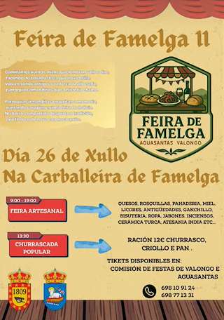 Fechas, información, programa, cartel, imágenes, mapa y ubicación de Feira Artesanal de Famelga  en  Cerdedo-Cotobade