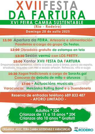 Fechas, información, programa, cartel, imágenes, mapa y ubicación de XVI Feira Camba Sustentable - XVII Festa da Fartura  en  Rodeiro