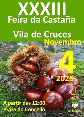 Fechas, información, programa, cartel, imágenes, mapa y ubicación de XXXIII Feira da Castaña (2025)  en  Vila de Cruces