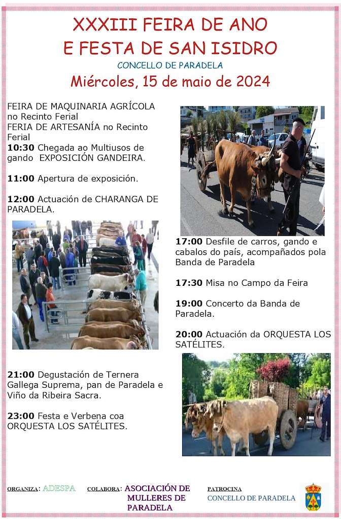 XXXIII Feira de Ano e Festa de San Isidro en Paradela