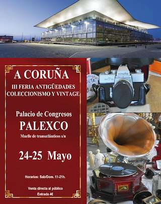 Fechas, información, programa, cartel, imágenes, mapa y ubicación de III Feira de Antigüedades, Coleccionismo y Vintage  en  A Coruña
