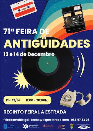 Fechas, información, programa, cartel, imágenes, mapa y ubicación de LXXI Feira de Antigüidades (2025)  en  A Estrada