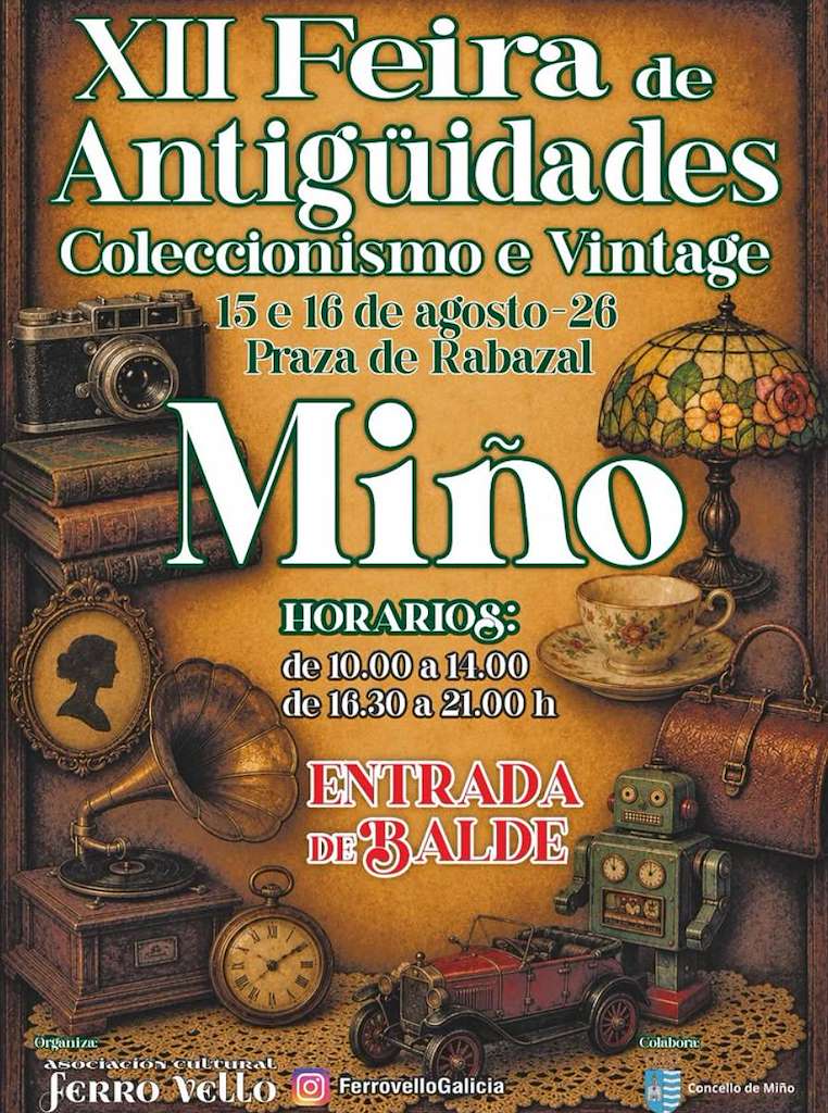 XII Feira de Antigüidades, Coleccionismo e Vintage (2026) en Miño