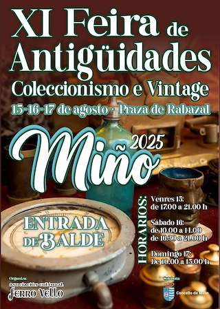 Fechas, información, programa, cartel, imágenes, mapa y ubicación de XI Feira de Antigüidades  en  Miño