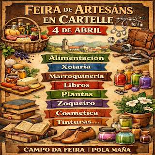 Fechas, información, programa, cartel, imágenes, mapa y ubicación de Feira de Artensáns (2026)  en  Cartelle