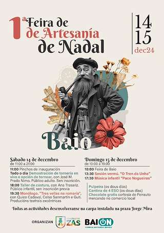 Fechas, información, programa, cartel, imágenes, mapa y ubicación de I Feira de Artesanía de Nadal   en  Zas