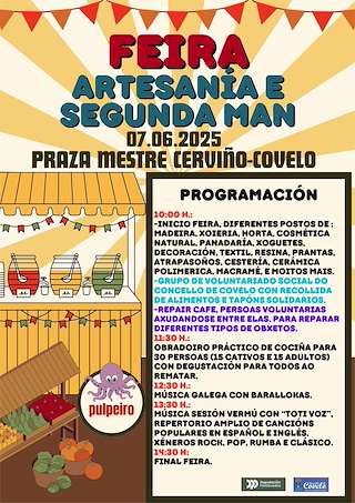 Fechas, información, programa, cartel, imágenes, mapa y ubicación de Feira de Artesanía e Segunda Man  en  Covelo