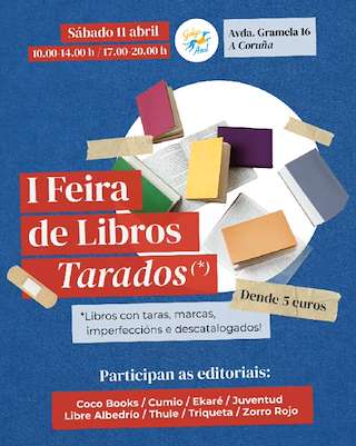 Fechas, información, programa, cartel, imágenes, mapa y ubicación de Feira de Libros Tarados  (2026)  en  A Coruña